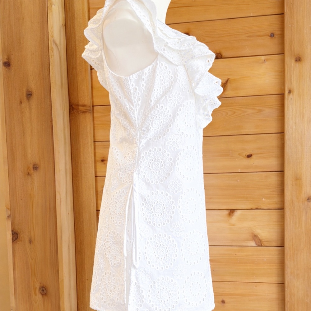 NWT LILY PULITZER White Eyelet Ruffle romper mini dress - size 6 - Picture 5 of 8
